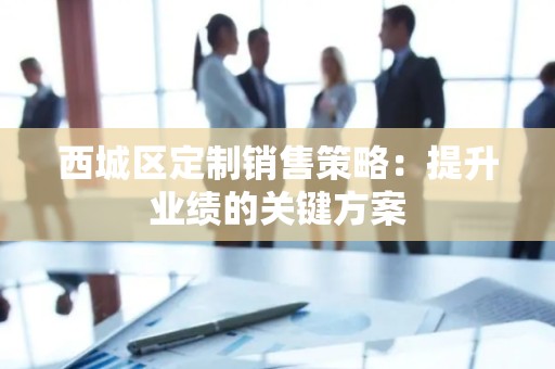 西城区定制销售策略：提升业绩的关键方案