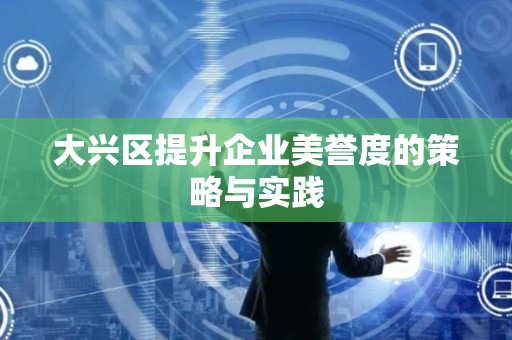 大兴区提升企业美誉度的策略与实践