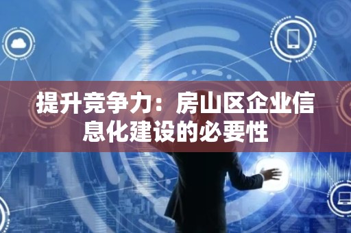提升竞争力：房山区企业信息化建设的必要性