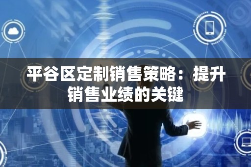 平谷区定制销售策略：提升销售业绩的关键