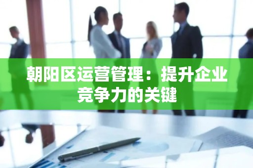 朝阳区运营管理：提升企业竞争力的关键