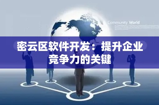 密云区软件开发：提升企业竞争力的关键