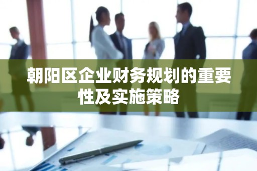 朝阳区企业财务规划的重要性及实施策略