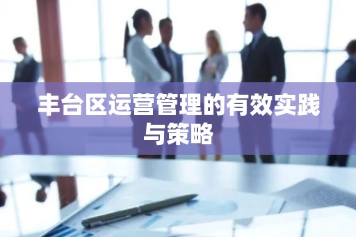 丰台区运营管理的有效实践与策略