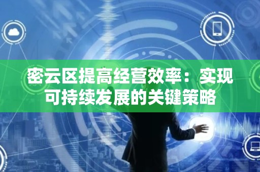 密云区提高经营效率：实现可持续发展的关键策略
