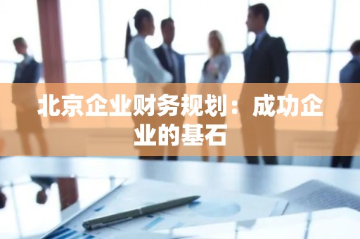 北京企业财务规划：成功企业的基石